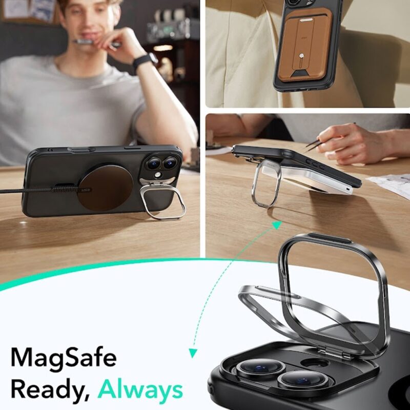 Capa Stash Stand + Película de Vidro Esr para iPhone 16
