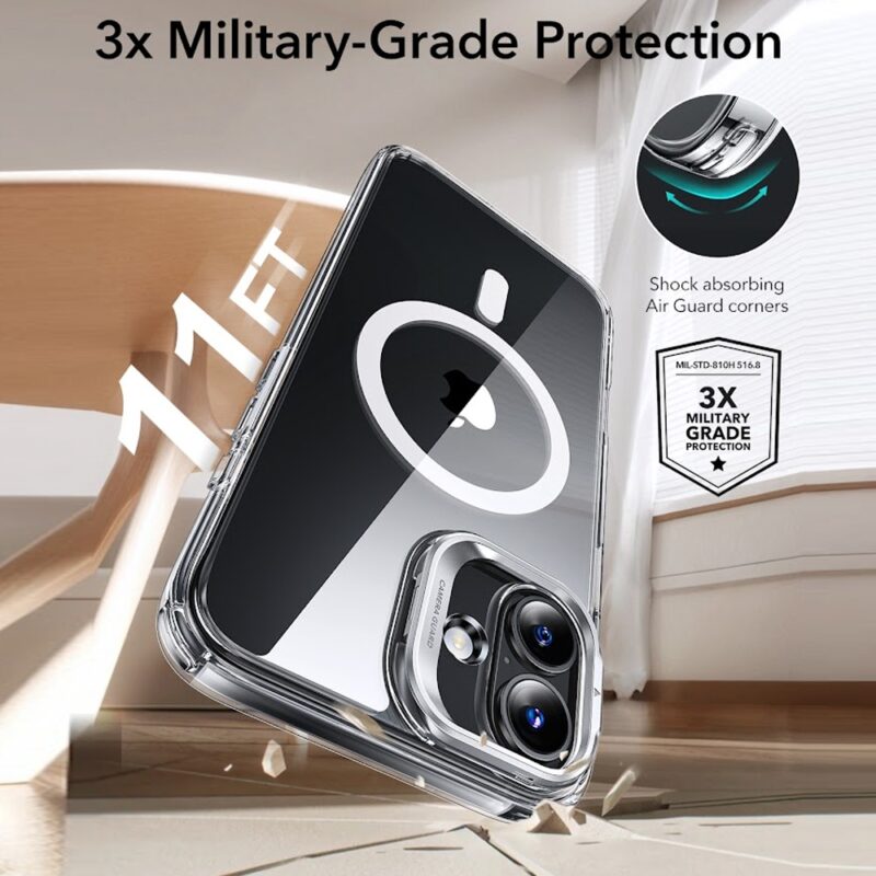 Capa Stash Stand + Película Vidro Esr pra iPhone 16 Plus