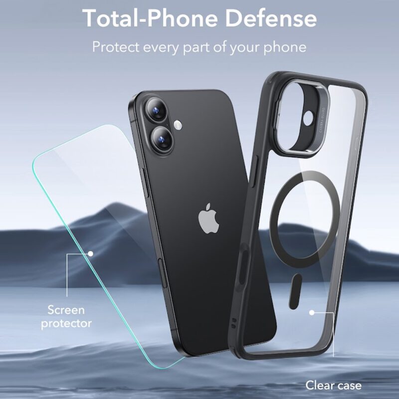 Capa Stash Stand + Película Vidro Esr pra iPhone 16 Plus