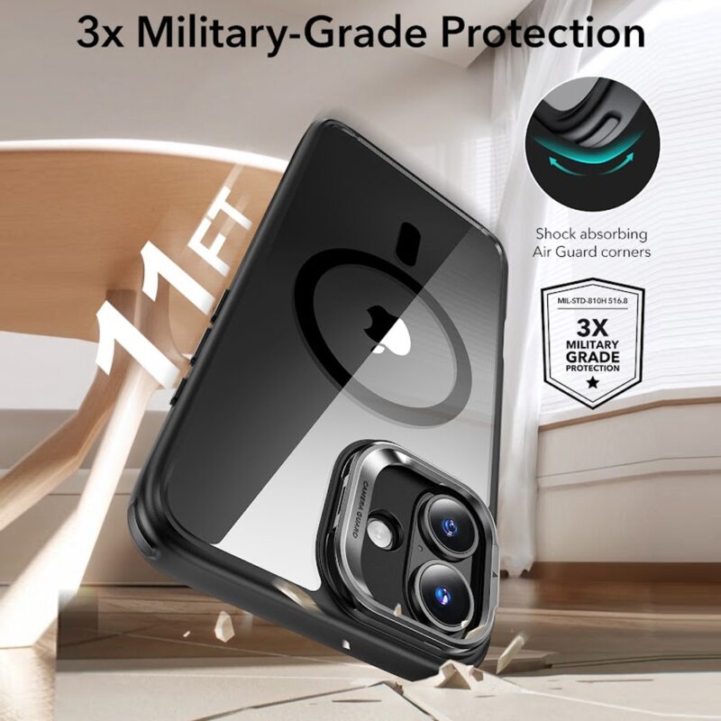Capa Stash Stand + Película Vidro Esr pra iPhone 16 Plus