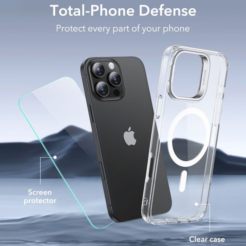 Capa Stash Stand + Película Vidro Esr para iPhone 16 Pro