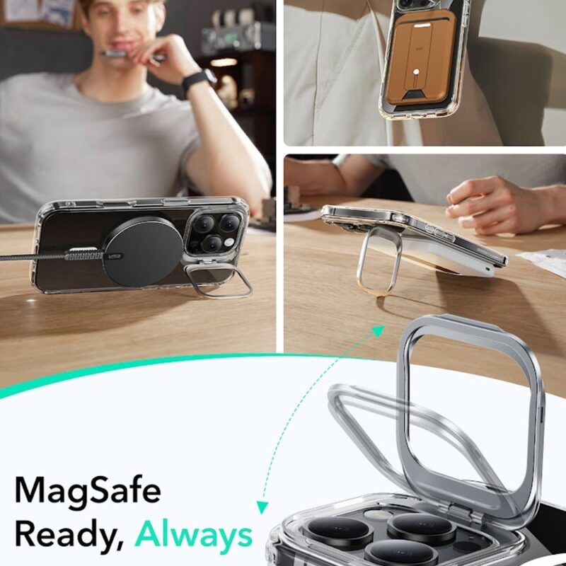 Capa Stash Stand + Película Vidro Esr para iPhone 16 Pro