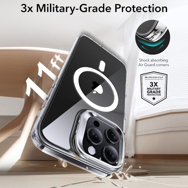 Capa Stash Stand + Película Vidro Esr para iPhone 16 Pro