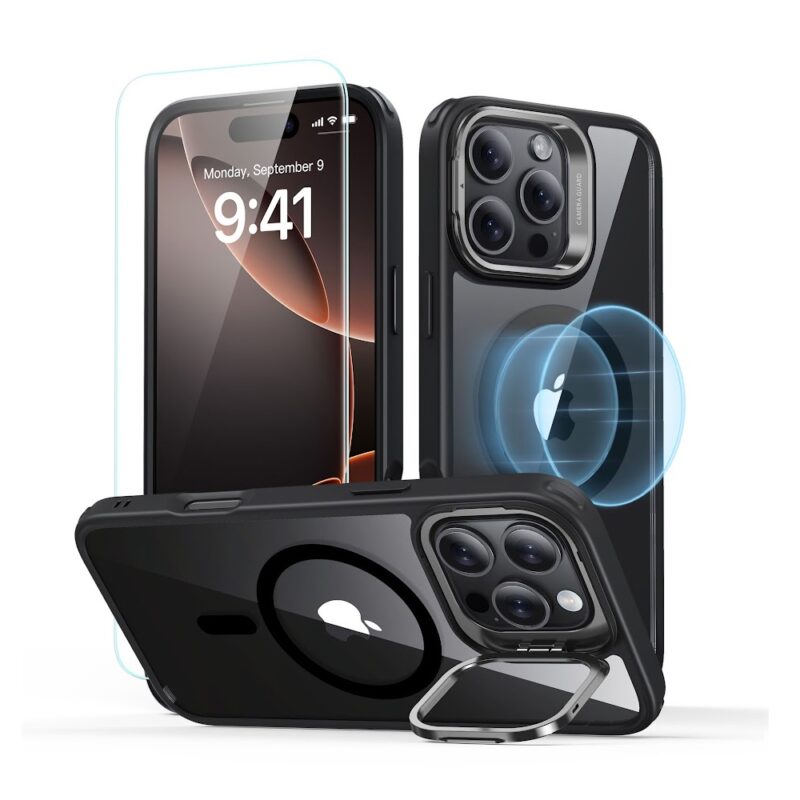 Capa Stash Stand + Película Vidro Esr para iPhone 16 Pro