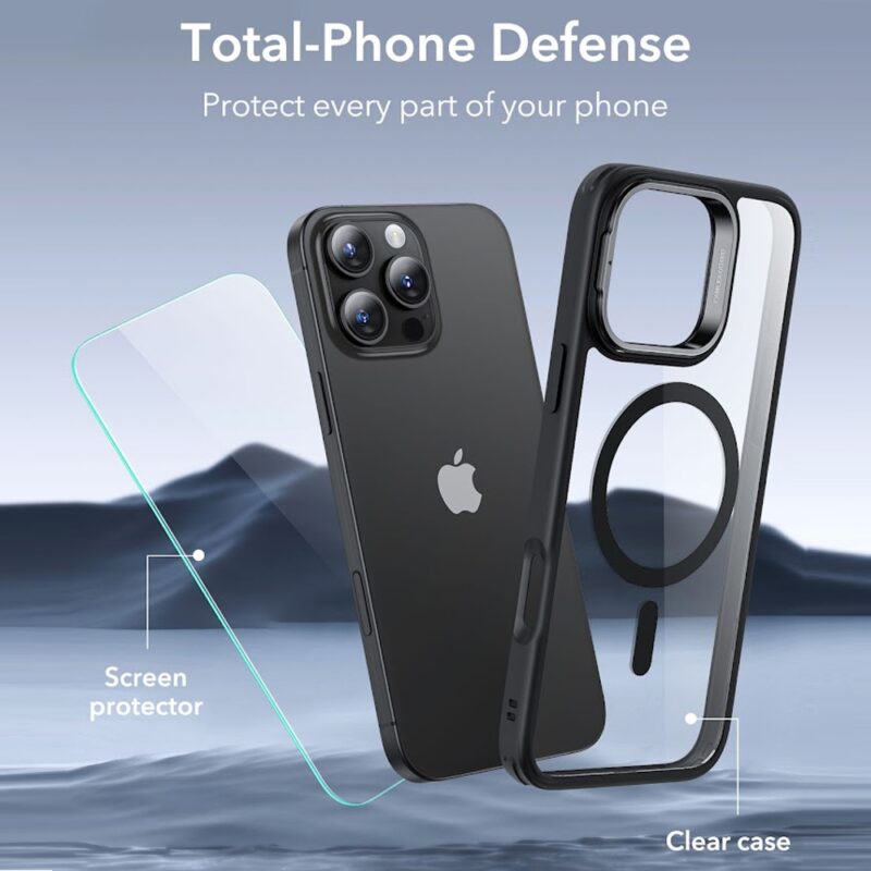 Capa Stash Stand + Película Vidro Esr para iPhone 16 Pro