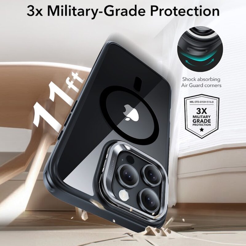 Capa Stash Stand + Película Vidro Esr para iPhone 16 Pro