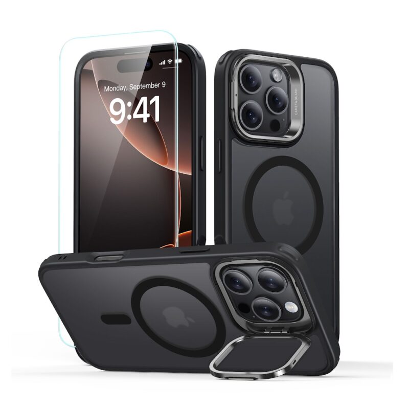 Capa Stash Stand + Película Vidro Esr para iPhone 16 Pro