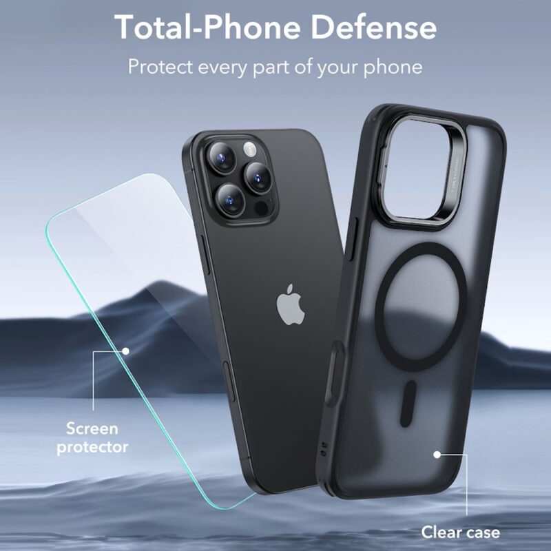 Capa Stash Stand + Película Vidro Esr para iPhone 16 Pro