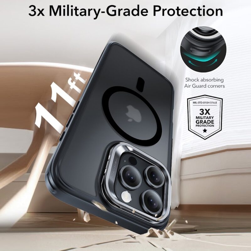 Capa Stash Stand + Película Vidro Esr para iPhone 16 Pro