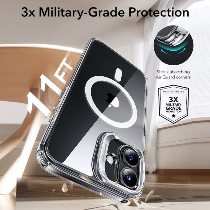 Capa p/iPhone 16 Esr Classic Suporte Stash Transparente