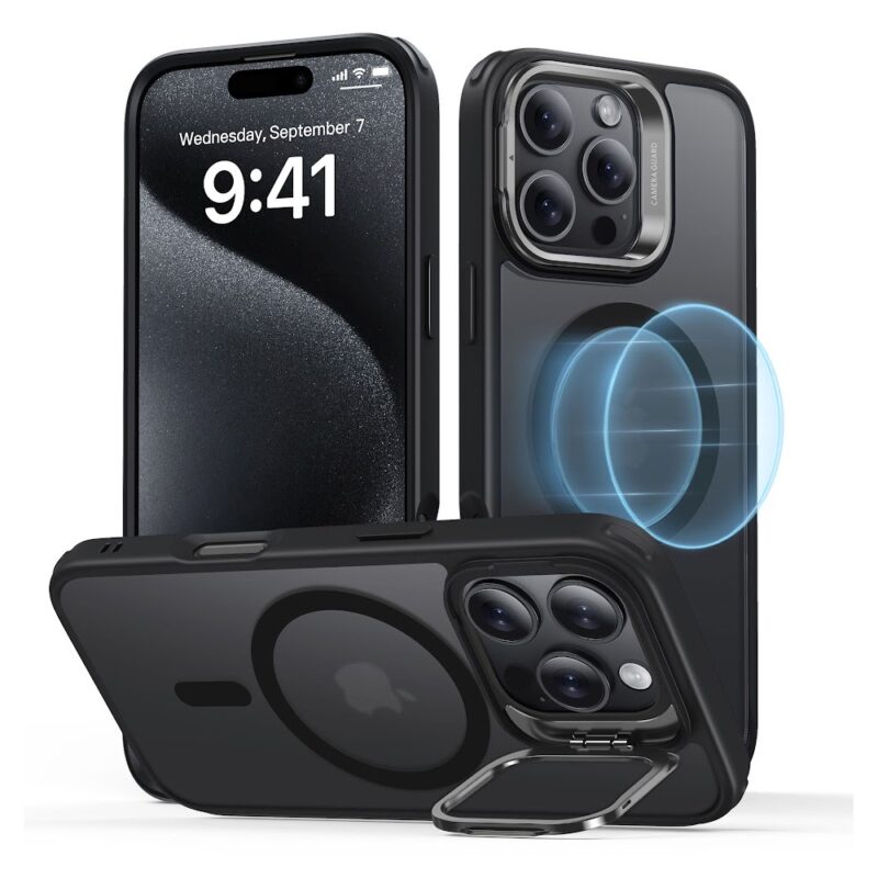 Capa iPhone 16 Pro Esr com Suporte Stash Preto Fosco