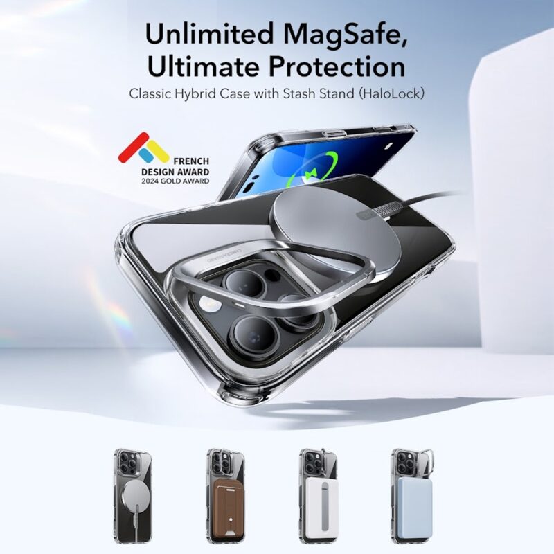 Capa iPhone 16 Pro Max Esr com Suporte Stash Transparent