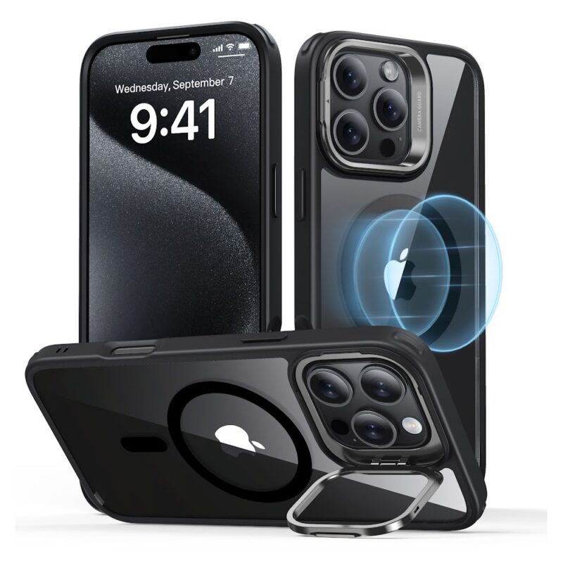 Capa iPhone 16 Pro Max Esr com Suporte Stash Preto Clear