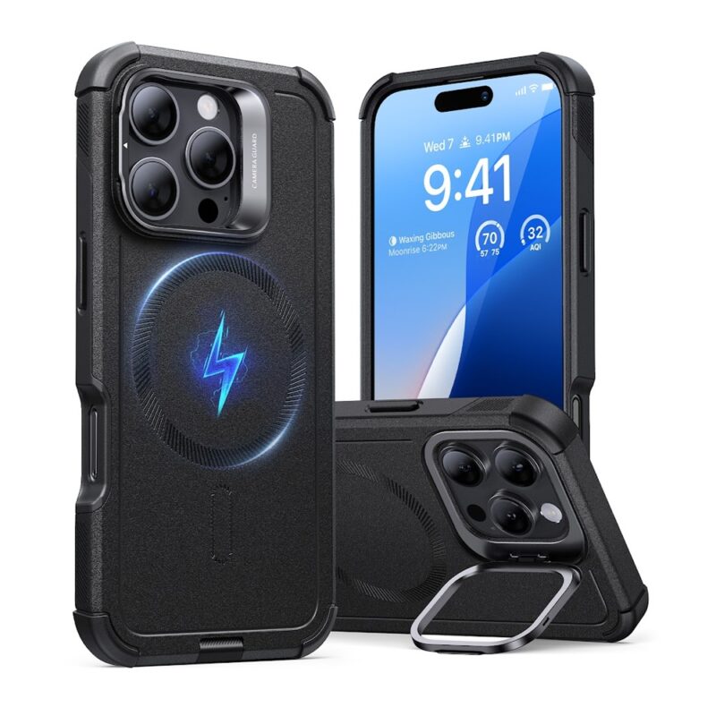 Capa iPhone 16 Pro Max Esr Cyber com Suporte Stash Preta