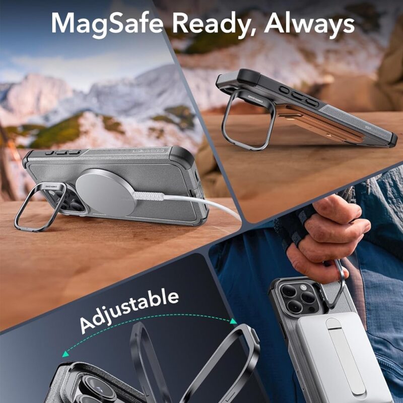 Capa iPhone 16 Pro Max Esr Cyber com Suporte Stash Cinza