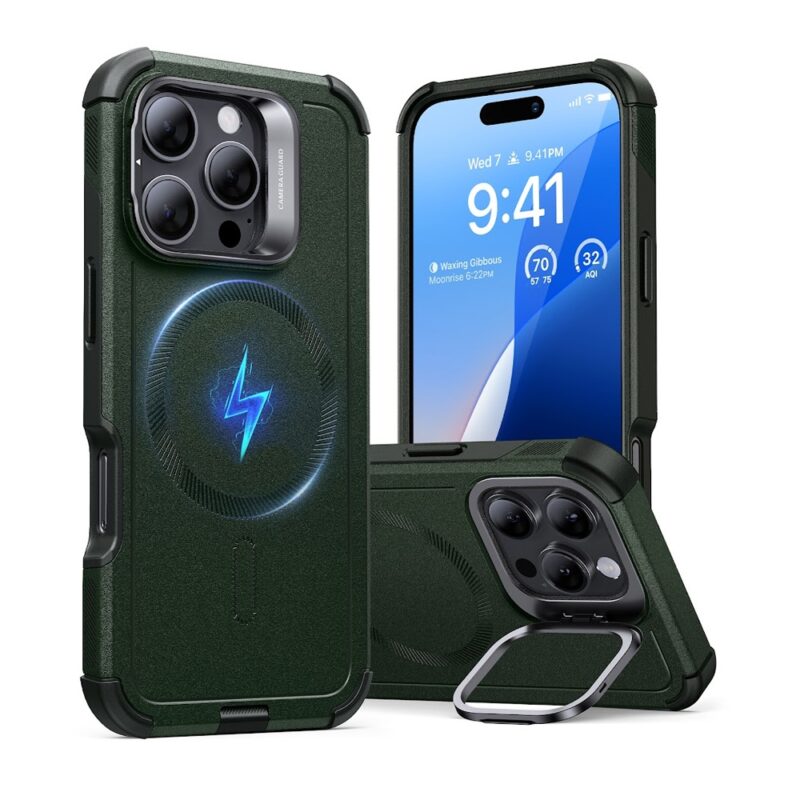 Capa iPhone 16 Pro Max Esr Cyber com Suporte Stash Verde