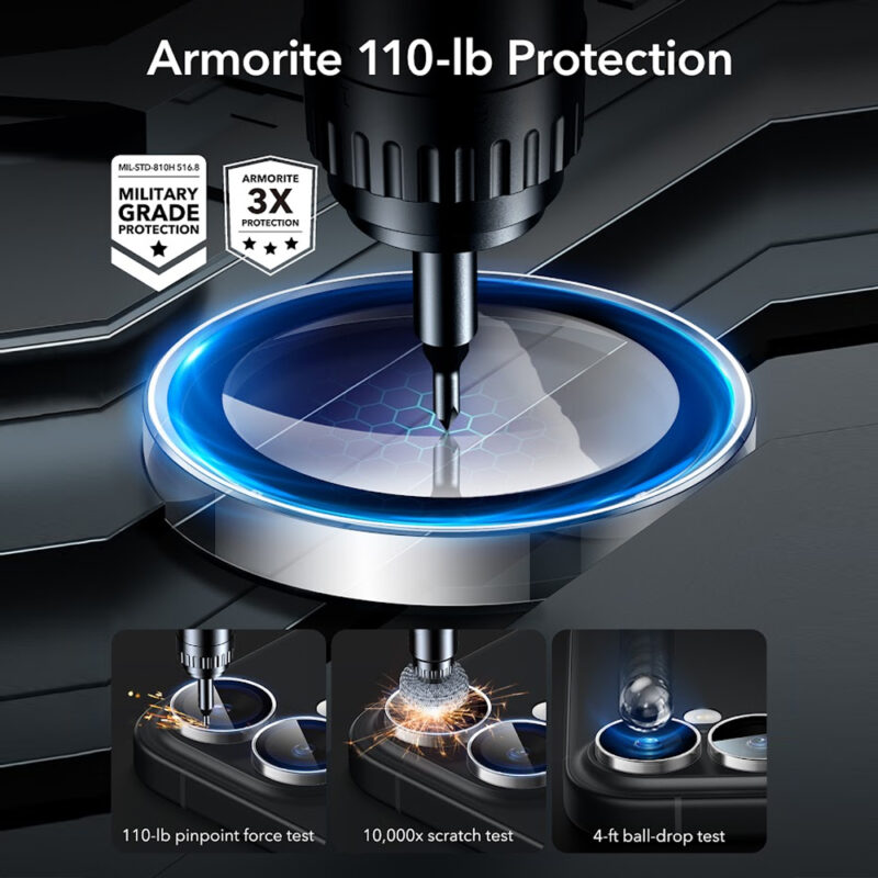 Protetor Lente Armorite Esr pra Câmera iPhone 16 Pro/Max