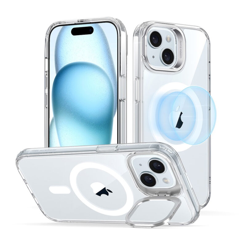 Capa Esr Classic Com Suporte para iPhone 15 Transparente