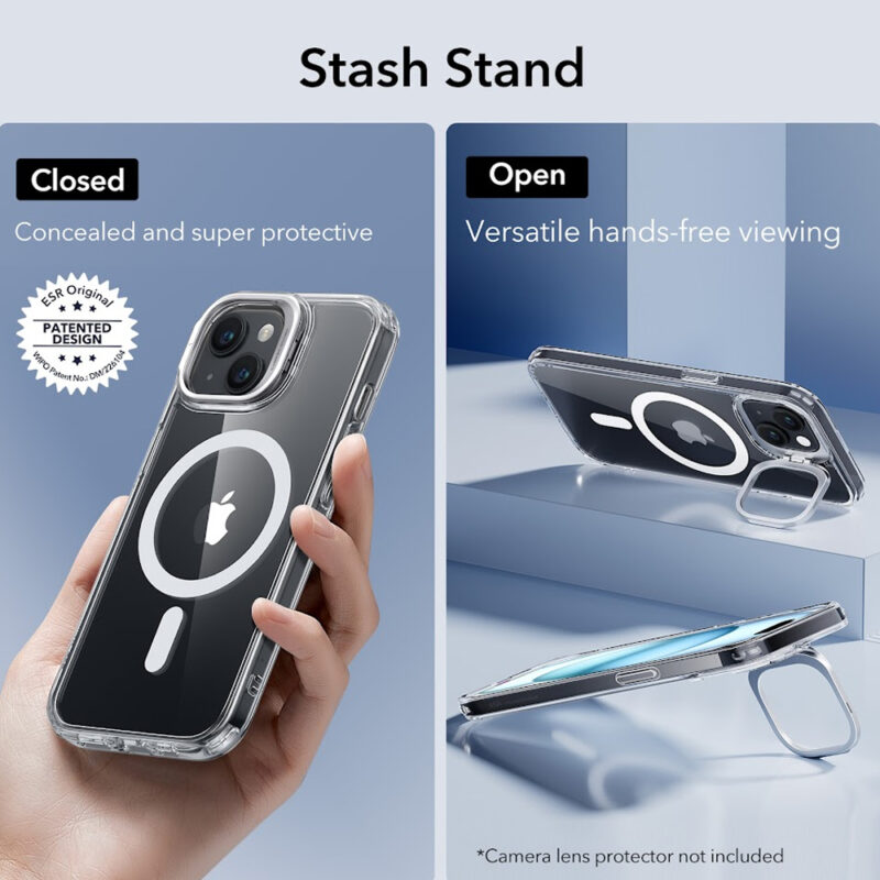 Capa Esr Classic Com Suporte para iPhone 15 Transparente