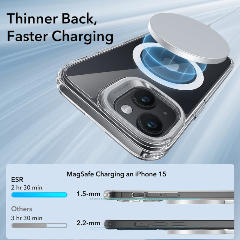 Capa Esr Classic Com Suporte para iPhone 15 Transparente