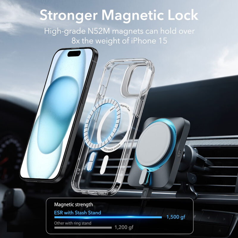 Capa Esr Classic Com Suporte iPhone 15 Plus Transparente