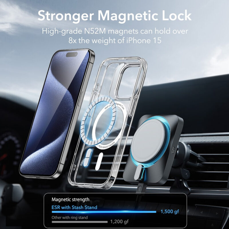 Capa Esr Classic Com Suporte iPhone 15 Pro Transparente