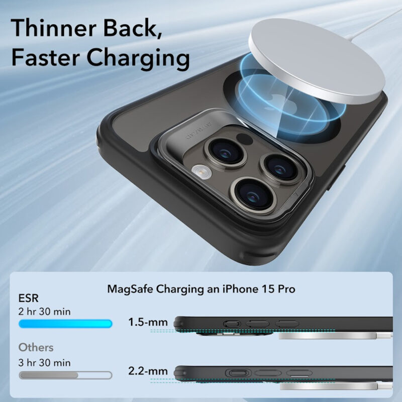 Capa Esr Classic Com Suporte iPhone 15 Pro  Preto Clear