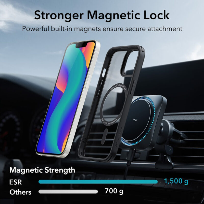 Capa Esr Classic Hybrid p/iPhone 14/13 Preto Transparent