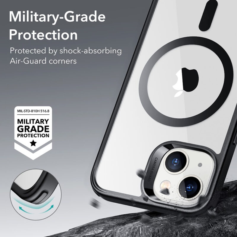 Capa Esr Classic Hybrid p/iPhone 14/13 Preto Transparent