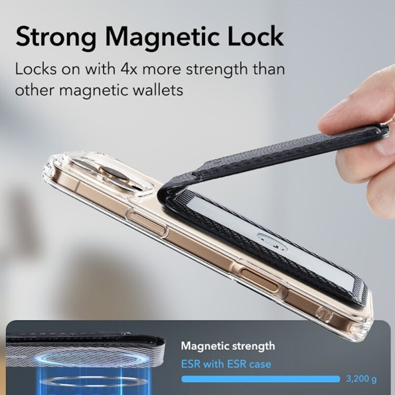 Carteira Magnética Esr MagSafe para iPhone Preto Carbon
