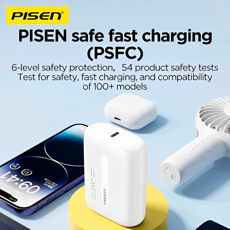 Power Bank 10000Mah Pisen Porta Usb C/A Máx 22.5W Branca