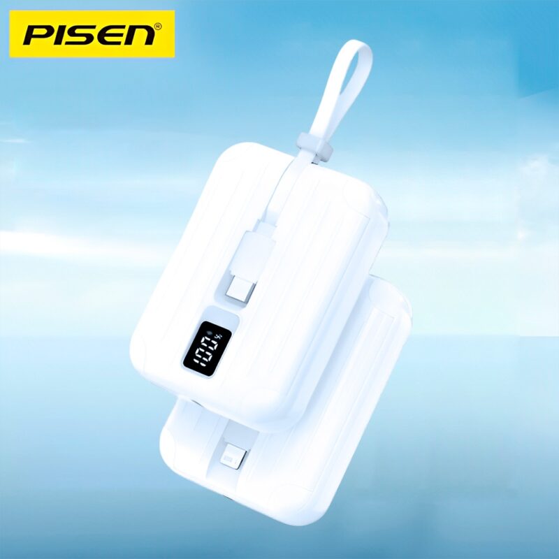 Power Bank 10000Mah Pisen Dual Cabo Usb C/Ios 22.5W Azul
