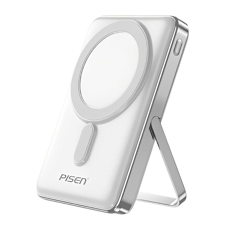 Power Bank MagSafe Pisen 10000mAh 2 In 1 Portátil Branca