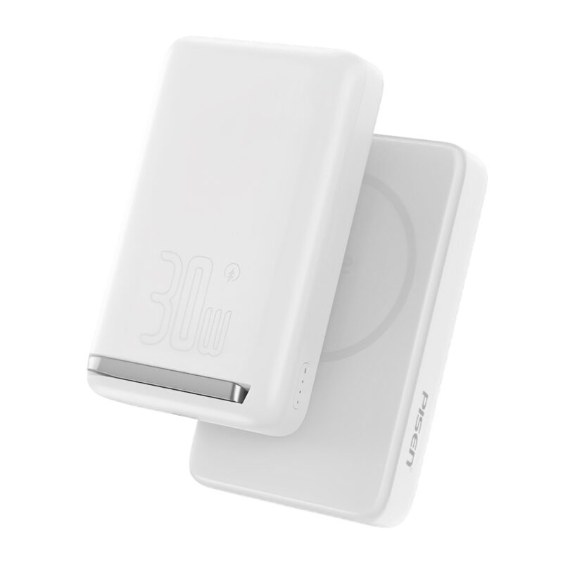 Power Bank MagSafe 10000mAh Pisen Usb C Max. 30W Branca