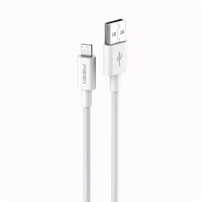 Cabo Usb A/Lightning Pisen Macho/Macho 480Mbs 1M Cinza