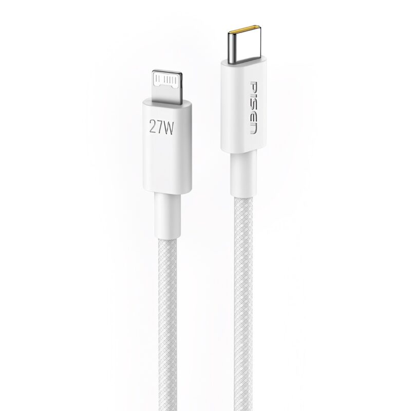Cabo USB C/Lightning Pisen 3A Macho/Macho 1 Metro Cinza