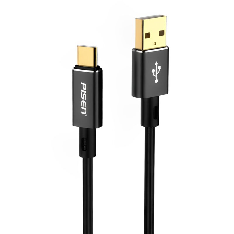 Cabo Usb A para Usb C Pisen Macho/Macho 1 Metro Preto