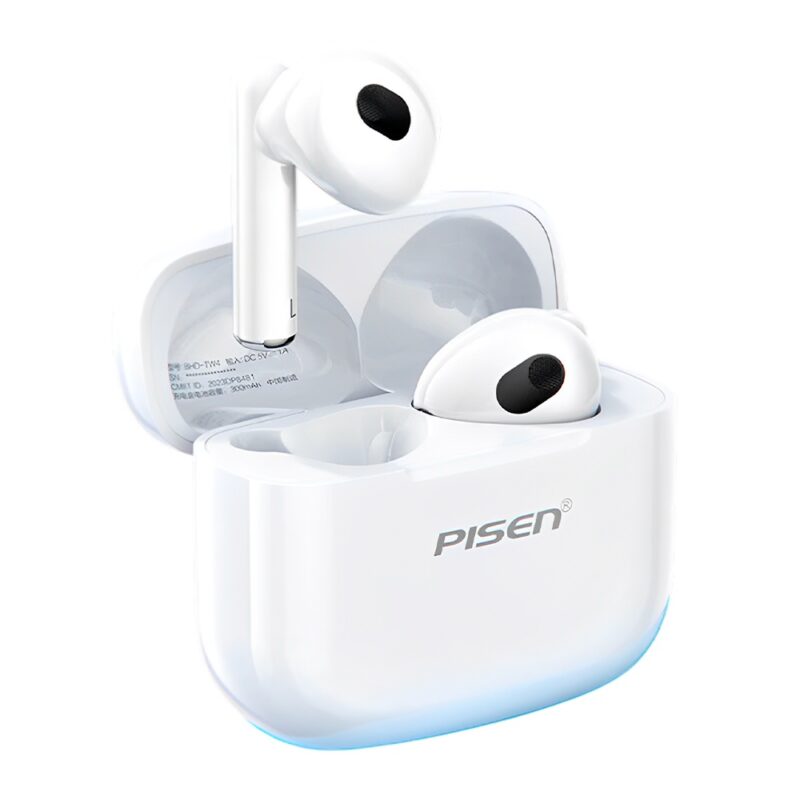Fone de Ouvido Sem Fio Pisen P1 Tws Bluetooth 5.3 Branco