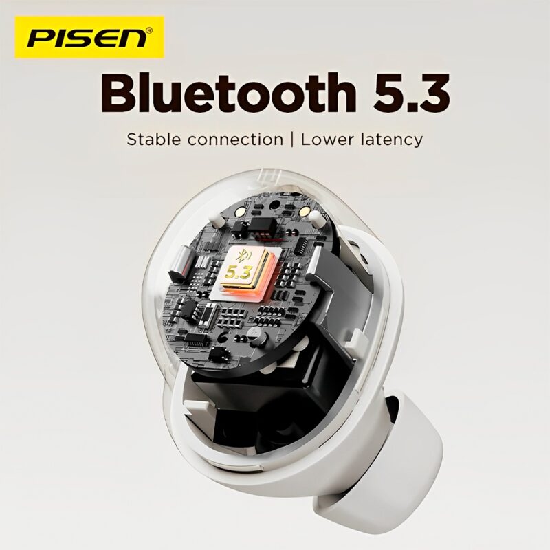 Fone de Ouvido Sem Fio Pisen C3 Bluetooth 5.3 Branco