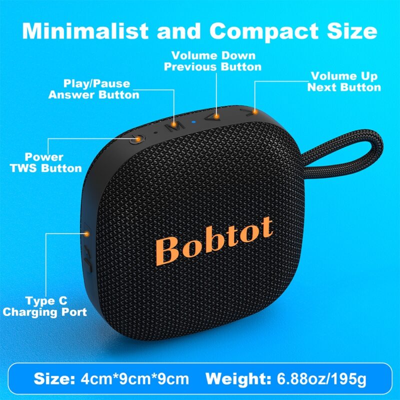 Caixa de Som Bobtot ET35 Alto-Falante Bluetooth Preta