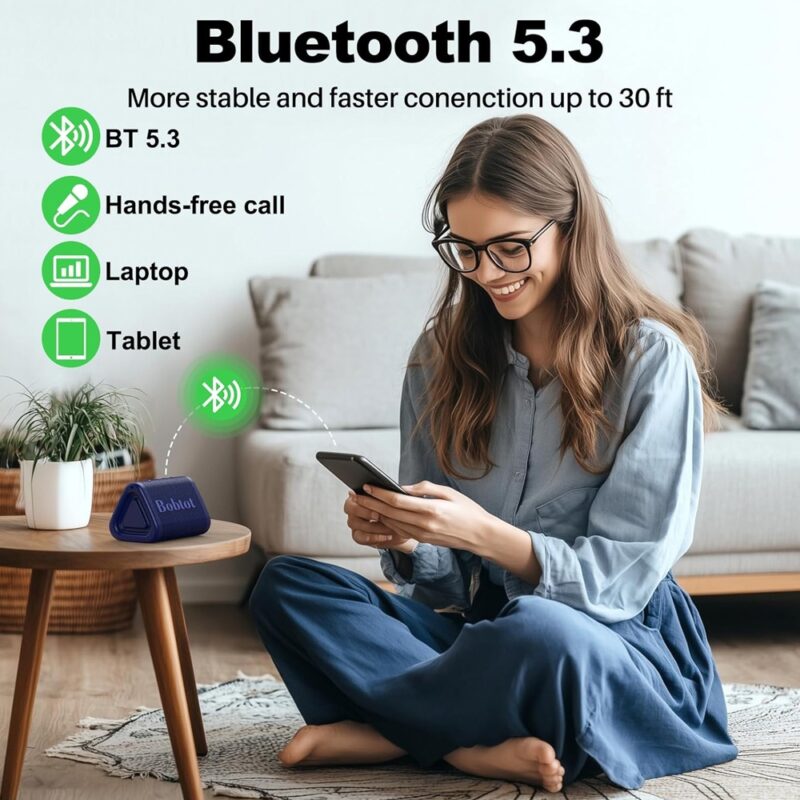 Caixa de Som Bobtot ET2240A Alto-Falante Bluetooth Azul