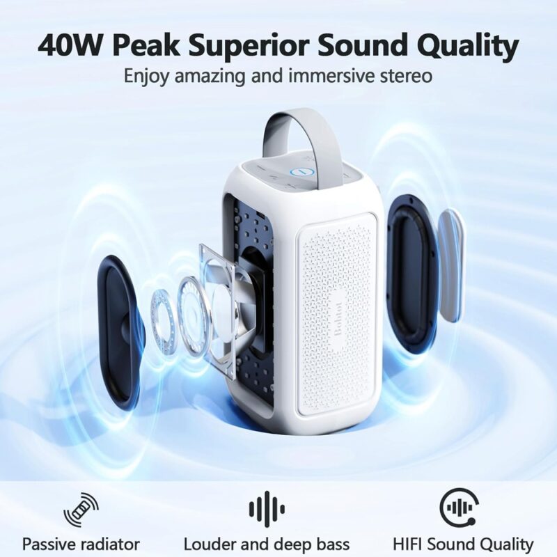 Caixa de Som Bluetooth Bobtot EP20 Portátil Branca