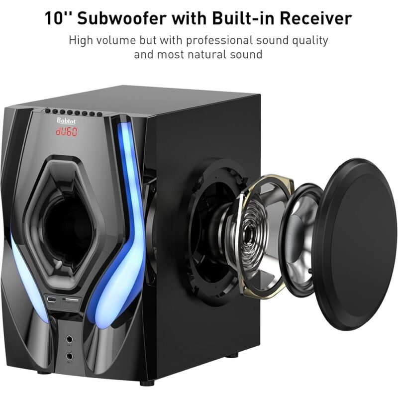 Sistema de Som Surround Bobtot 5.1 Home Theater Preto