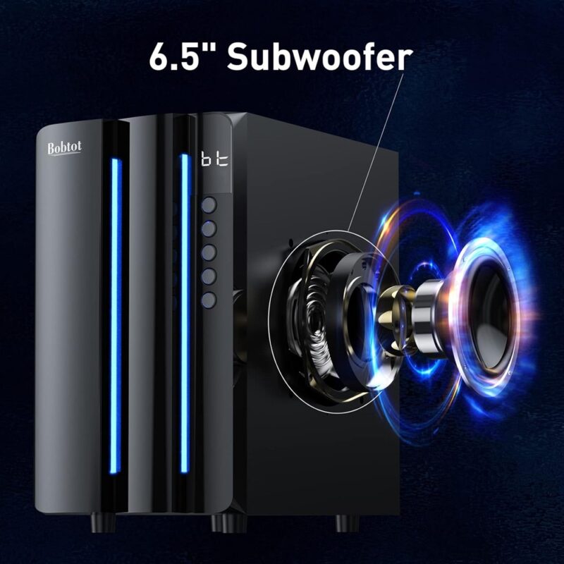 Sistema de Som Surround Bobtot 5.1 Home Theater Preto