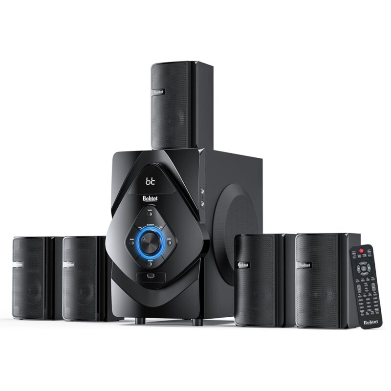 Sistema de Som Surround Bobtot 5.1 Home Theater Preto