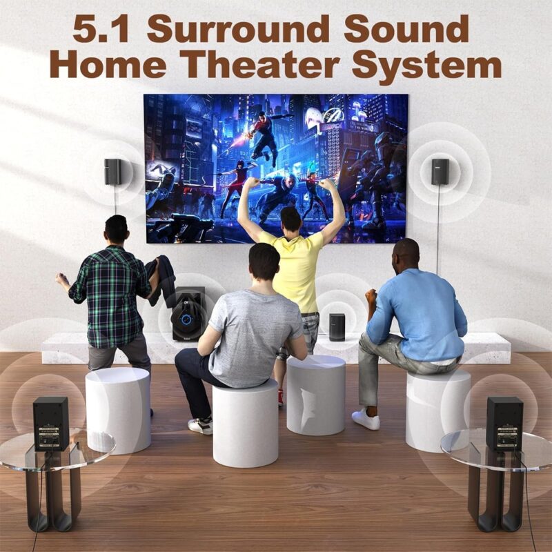 Sistema de Som Surround Bobtot 5.1 Home Theater Preto