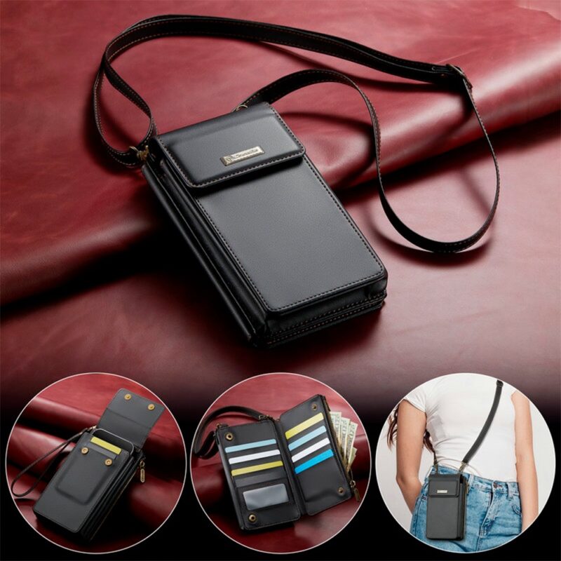 Mini Bolsa Transversal Feminina CaseMe pra Celular Preta