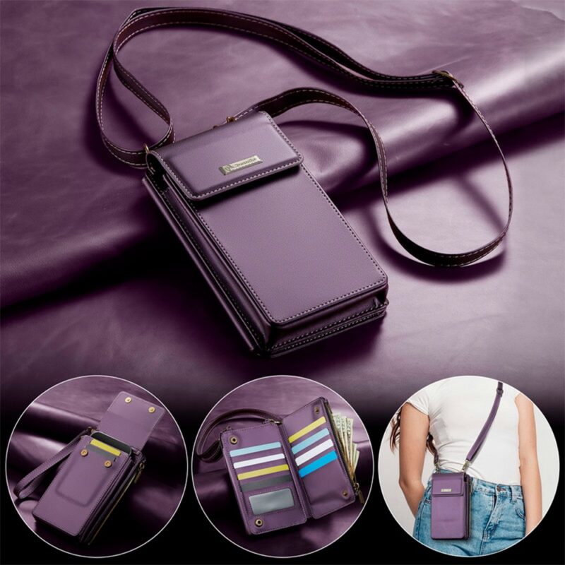 Mini Bolsa Transversal Feminina CaseMe p/Celular Púrpura