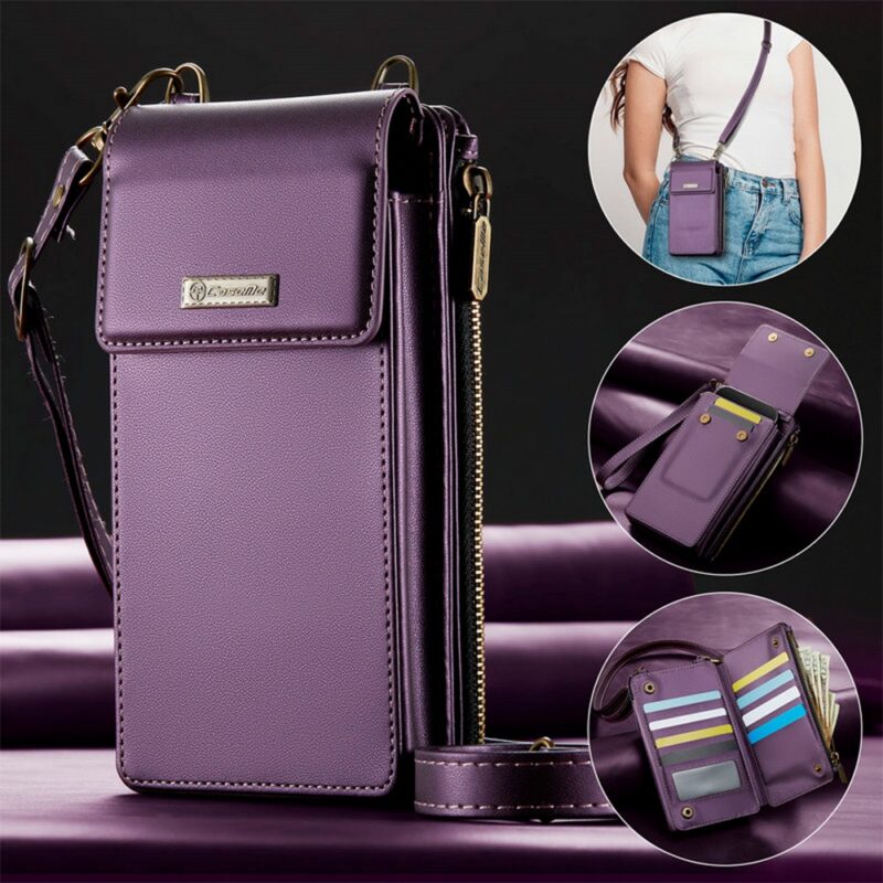 Mini Bolsa Transversal Feminina CaseMe p/Celular Púrpura