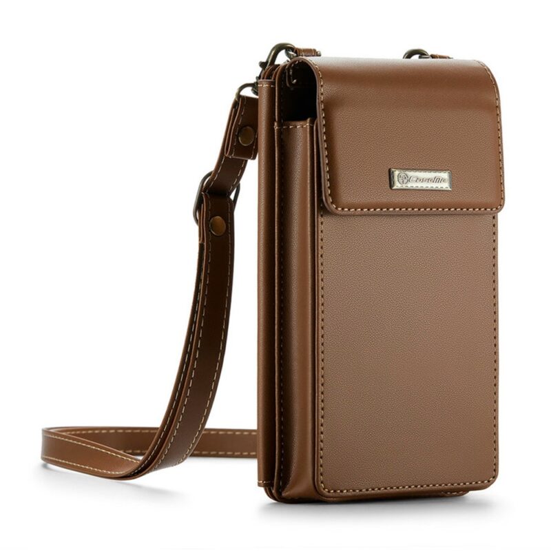 Mini Bolsa Transversal Feminina CaseMe p/Celular Marrom